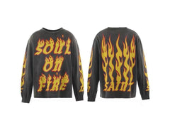 Saint Michael Soul On Fire Flame Sleeve Sweatshirt