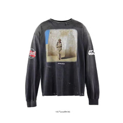 Saint Michael Portrait Graphic & Back Illustration Sweatshirt
