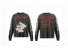Saint Michael Photo Print & Slogan Typography Sweatshirt