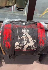 Saint Michael Graphic Art & Kiss Slogan Sweatshirt