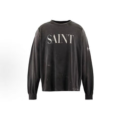 Saint Michael Distressed Minimalist Logo Sweatshirt
