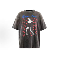 Saint Michael Saint Love Graphic Silhouette Vintage T-Shirt