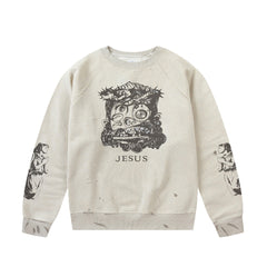 Saint Michael ST121 Jesus Crest Sleeve Graphic Sweatshirt