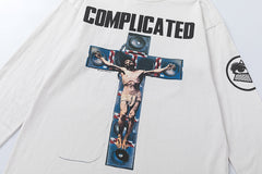 Saint Michael Complicated Cross Print Sweatshirt