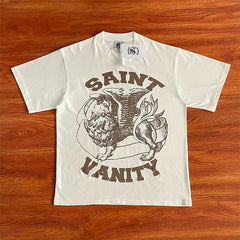 SAINT VANITY休闲短袖T恤 2024秋季ins风字母印花圆领设计 (1)