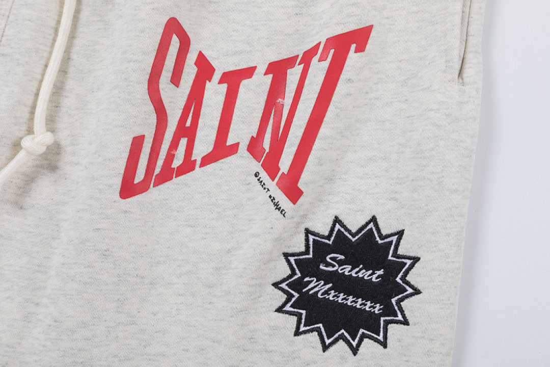Saint Michael Angular Font Graphic Logo Sweat Shorts