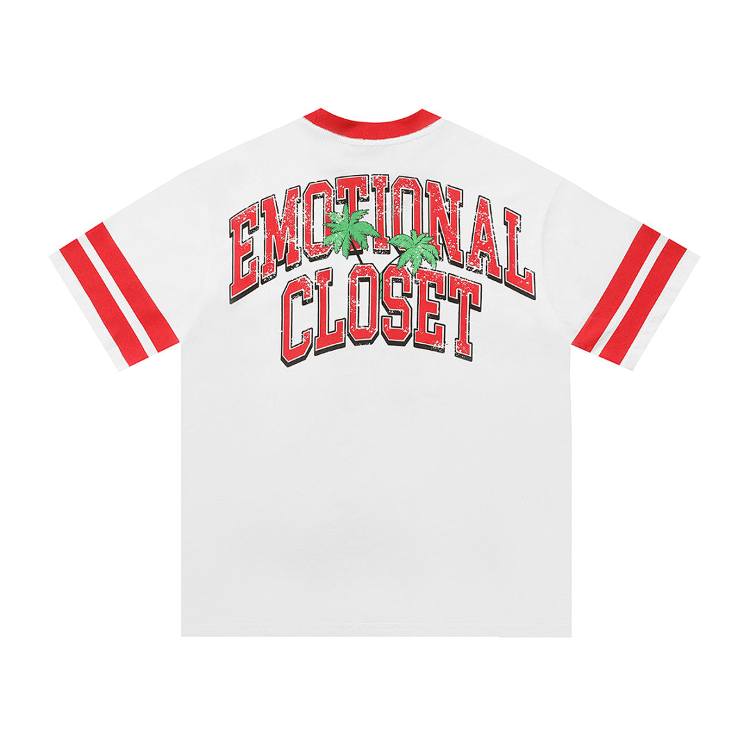 Mixed Emotion Striped Graphic Tee