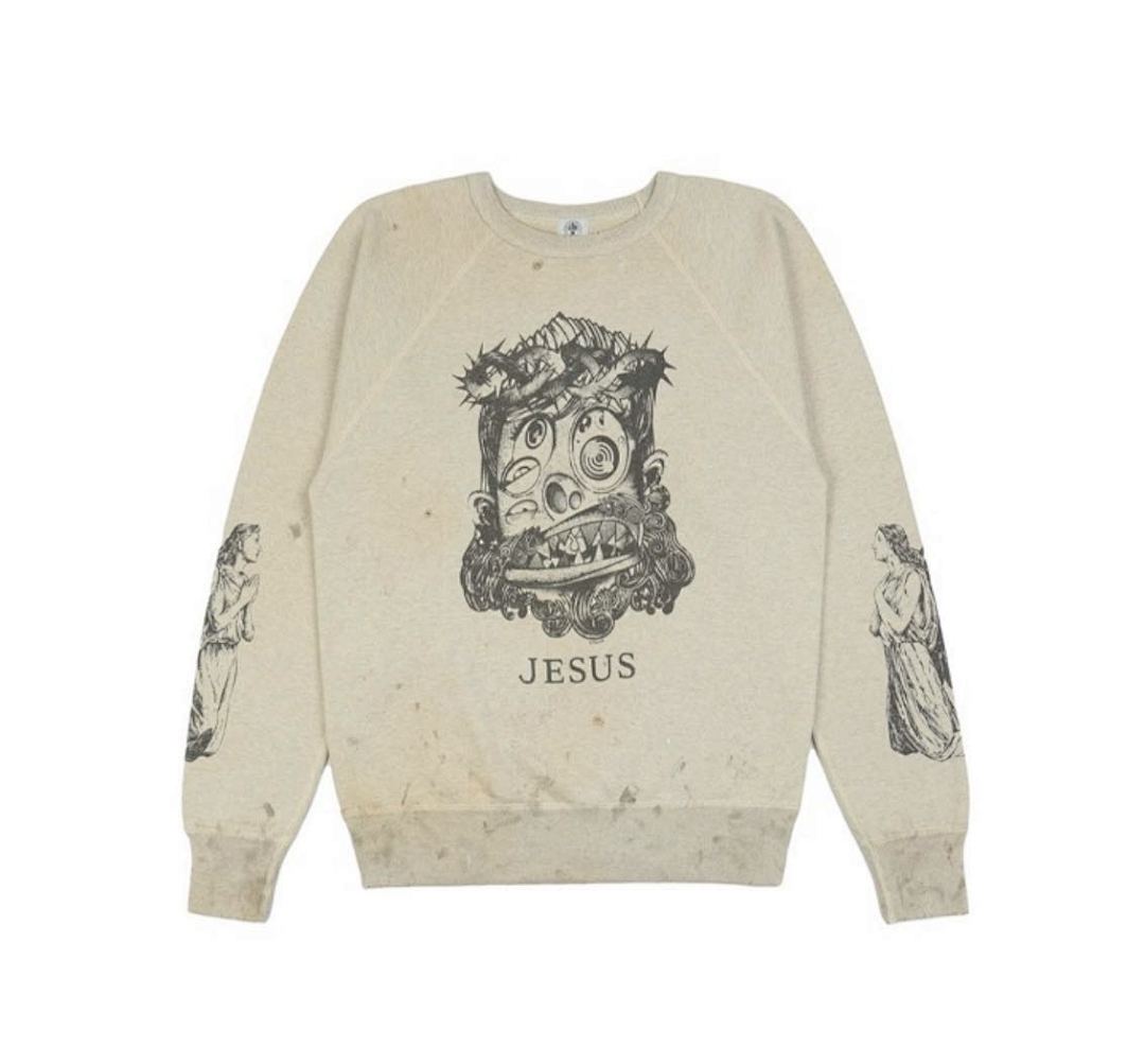 Saint Michael ST121 Jesus Crest Sleeve Graphic Sweatshirt