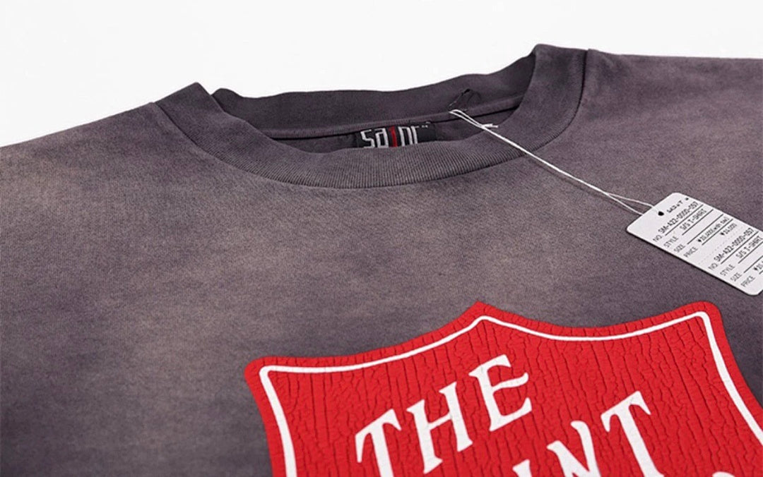 Saint Michael Emblem Patch & Slogan Back Print Sweatshirt