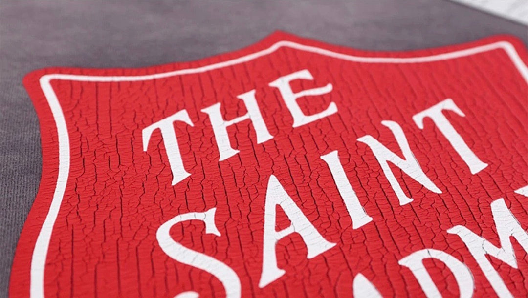 Saint Michael Emblem Patch & Slogan Back Print Sweatshirt