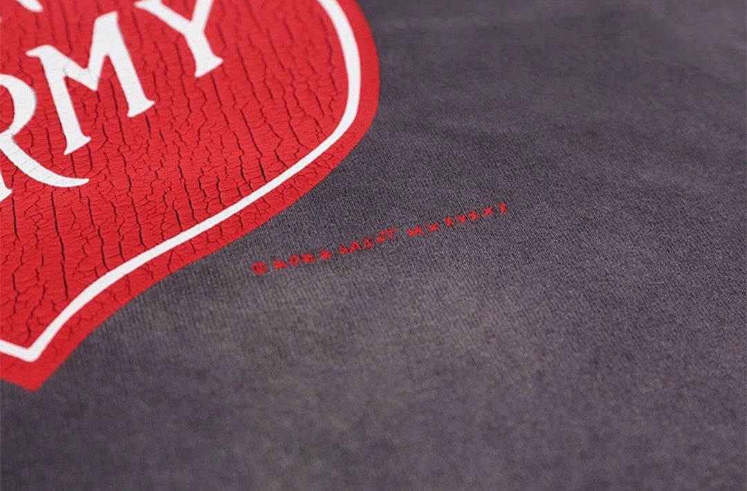 Saint Michael Emblem Patch & Slogan Back Print Sweatshirt