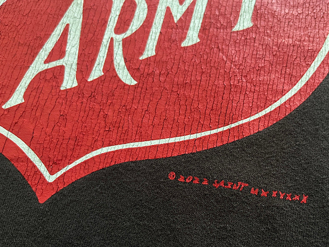 Saint Michael Emblem Patch & Slogan Back Print Sweatshirt