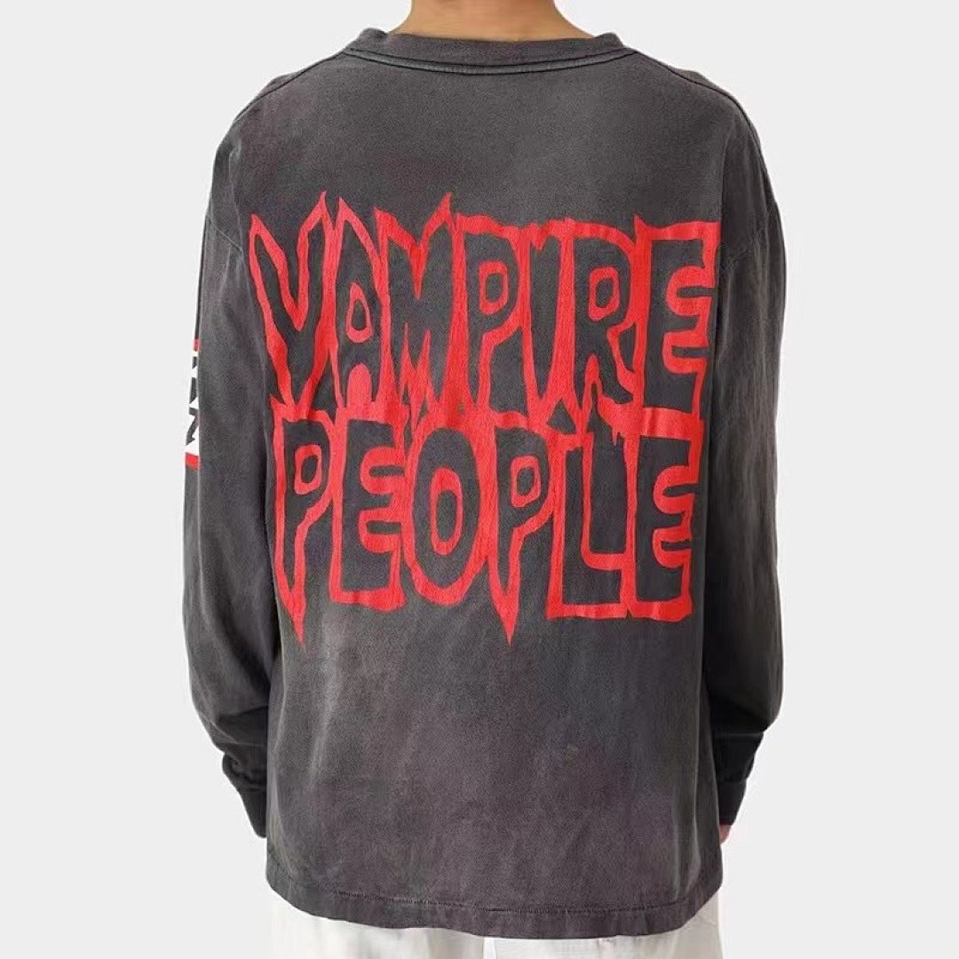 Saint Michael Emblem Patch & Slogan Back Print Sweatshirt