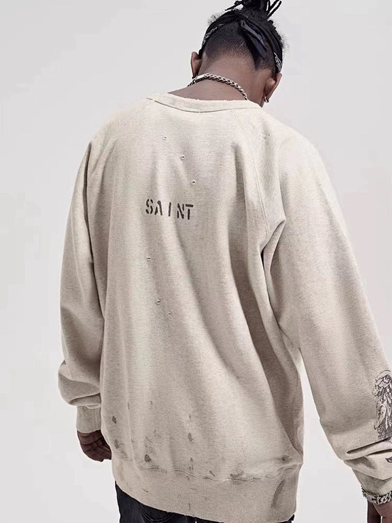 Saint Michael ST121 Jesus Crest Sleeve Graphic Sweatshirt