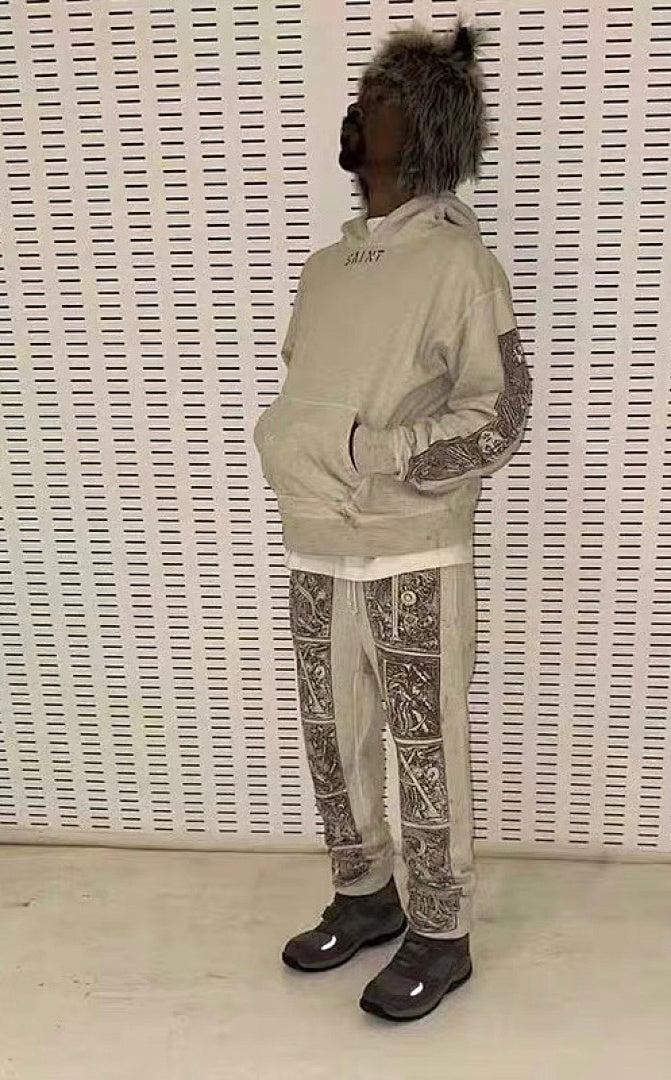 Saint Michael ST334 Grid Panel Graphic Sweatpants