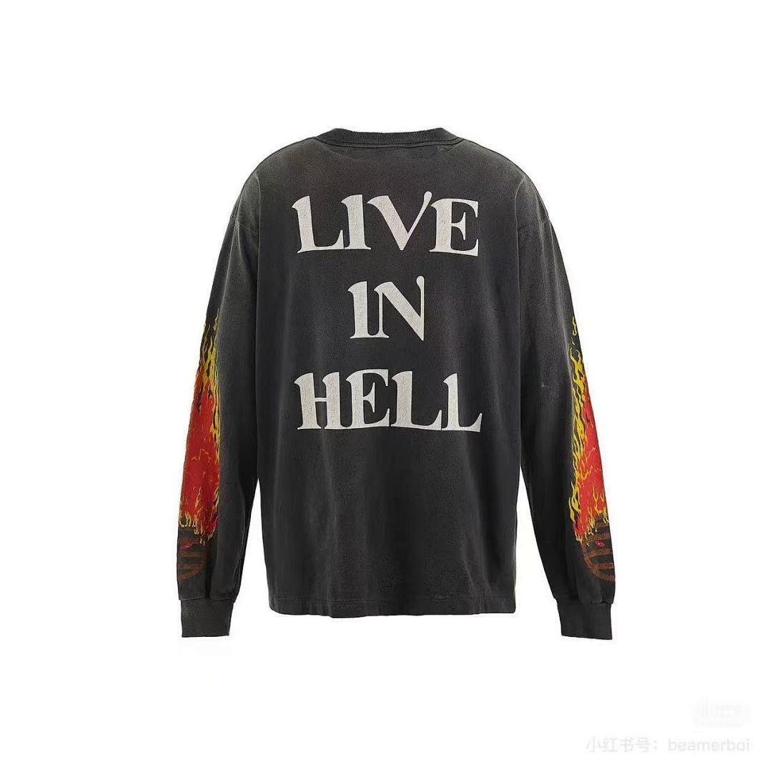 Saint Michael Live In Hell Graphic Vintage Sweatshirt