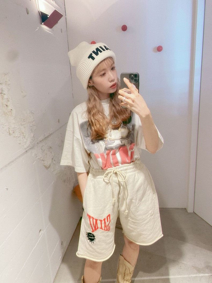 Saint Michael Angular Font Graphic Logo Sweat Shorts