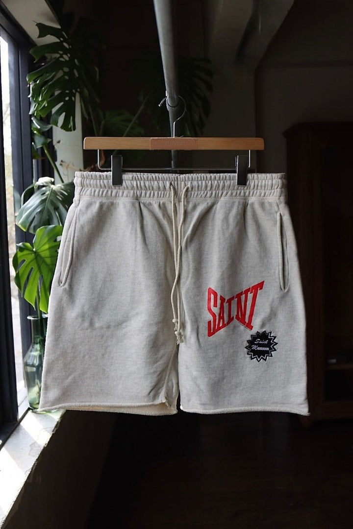 Saint Michael Angular Font Graphic Logo Sweat Shorts