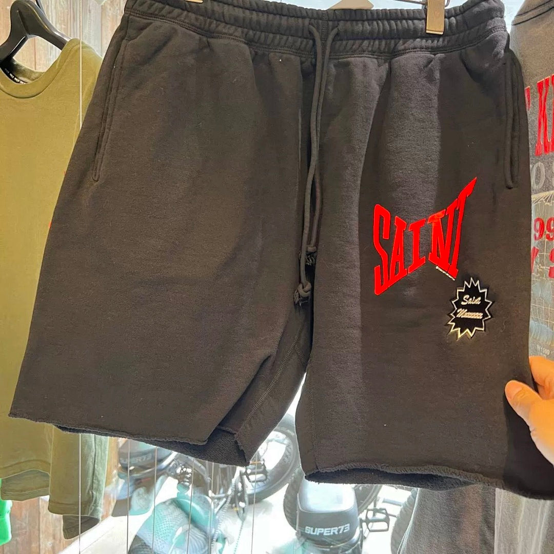 Saint Michael Angular Font Graphic Logo Sweat Shorts