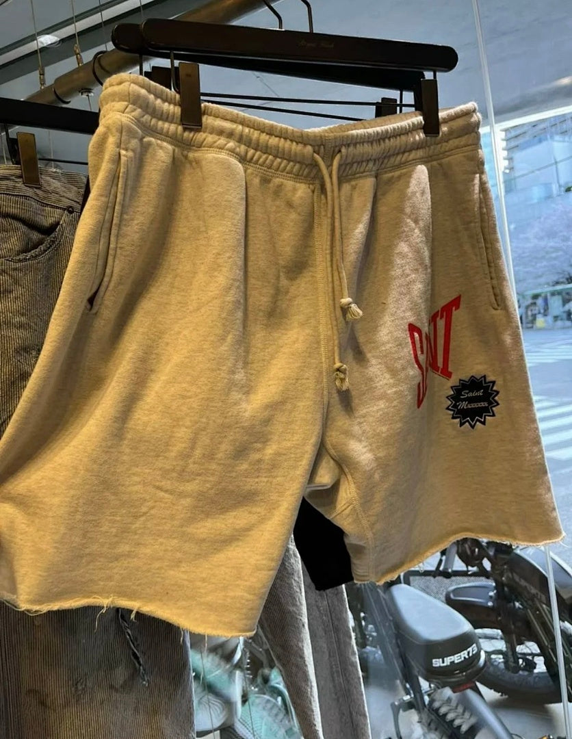 Saint Michael Angular Font Graphic Logo Sweat Shorts
