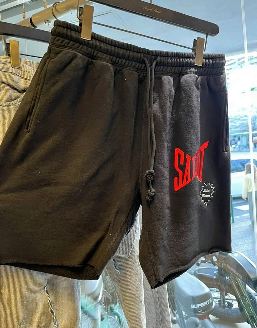 Saint Michael Angular Font Graphic Logo Sweat Shorts