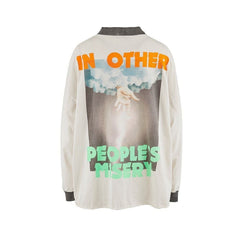 Saint Michael Mock-Neck Photo Print Long Sleeve Sweatshirt