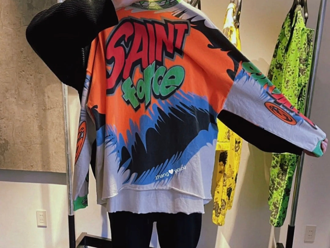 Saint Michael Bold Racing Graphic Long Sleeve Jersey