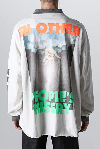 Saint Michael Mock-Neck Photo Print Long Sleeve Sweatshirt