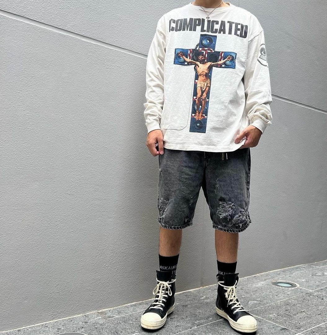 Saint Michael Complicated Cross Print Sweatshirt