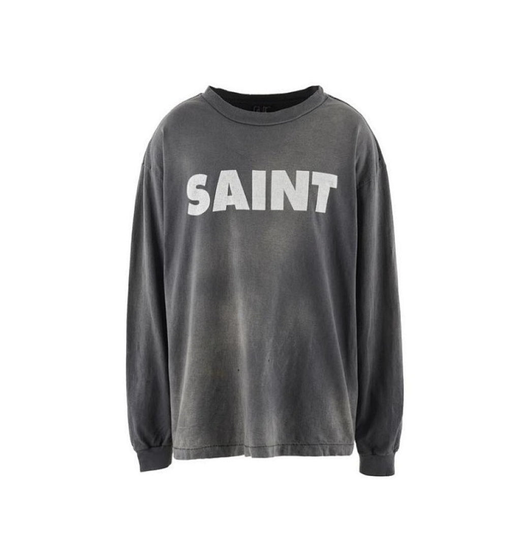 Saint Michael Minimalist Block Logo Long Sleeve Sweatshirt