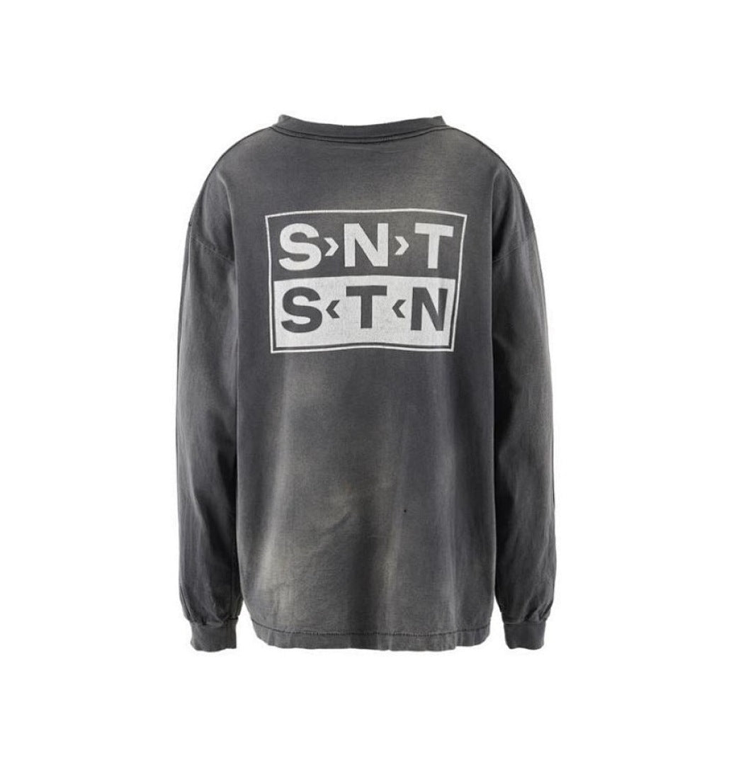 Saint Michael Minimalist Block Logo Long Sleeve Sweatshirt