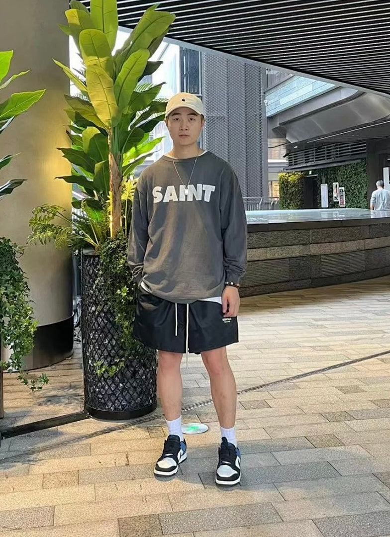 Saint Michael Minimalist Block Logo Long Sleeve Sweatshirt