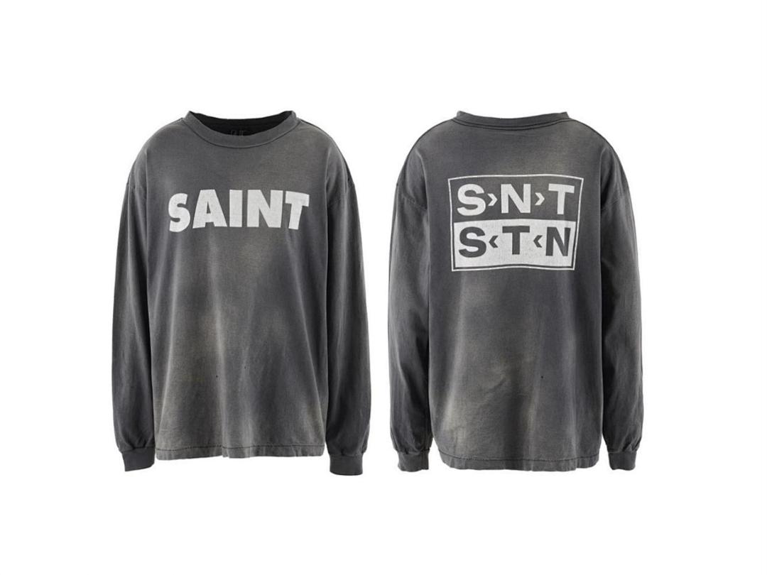 Saint Michael Minimalist Block Logo Long Sleeve Sweatshirt