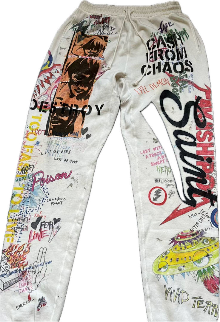 Saint Michael ST904 All-Over Graffiti Collage Sweatpants