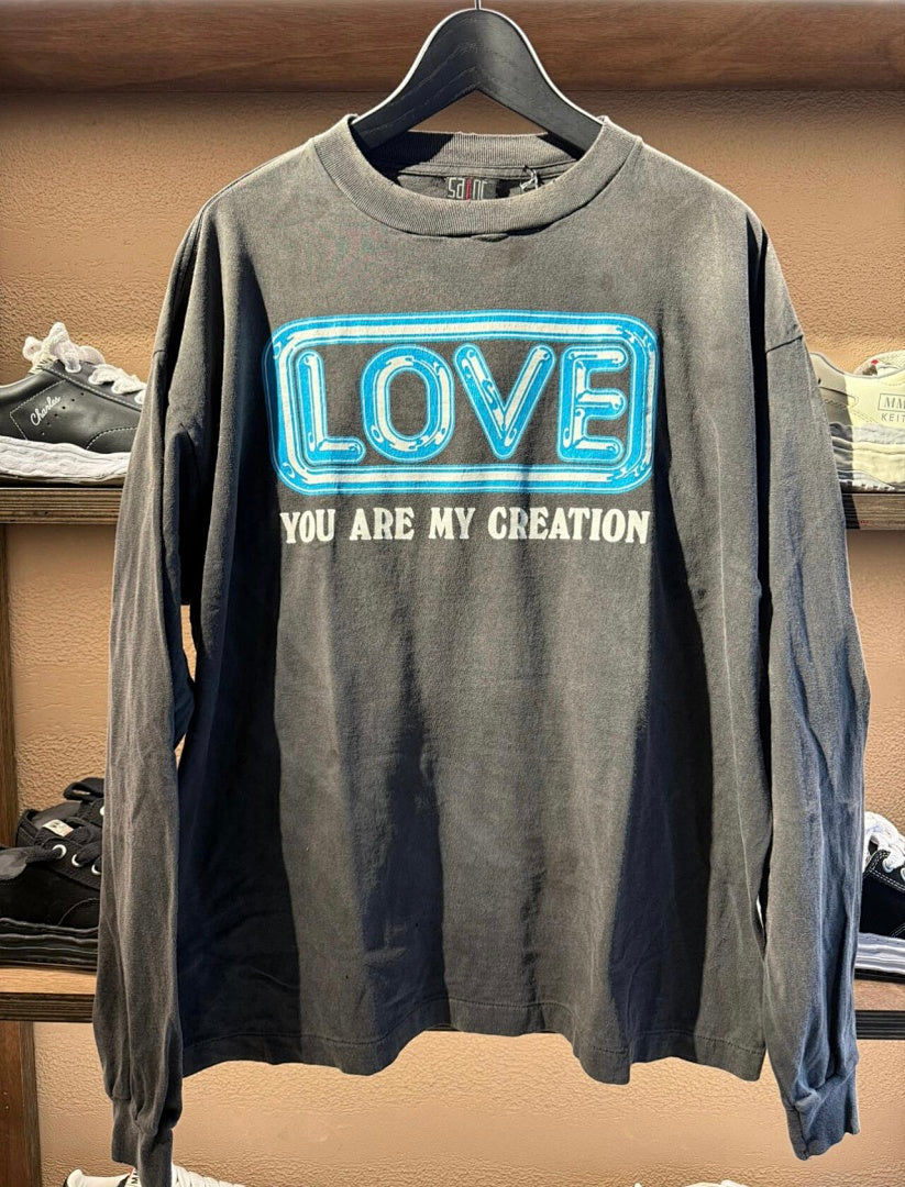 Saint Michael Love Patchwork Graphic Sweatshirt