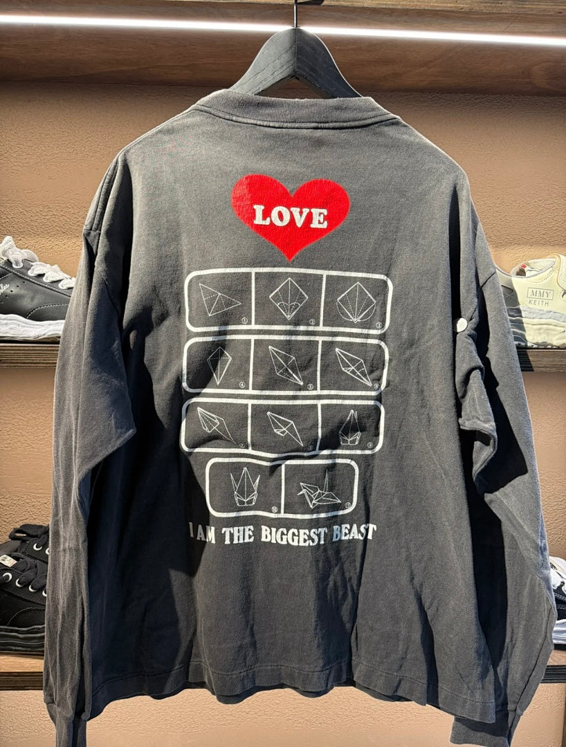 Saint Michael Love Patchwork Graphic Sweatshirt