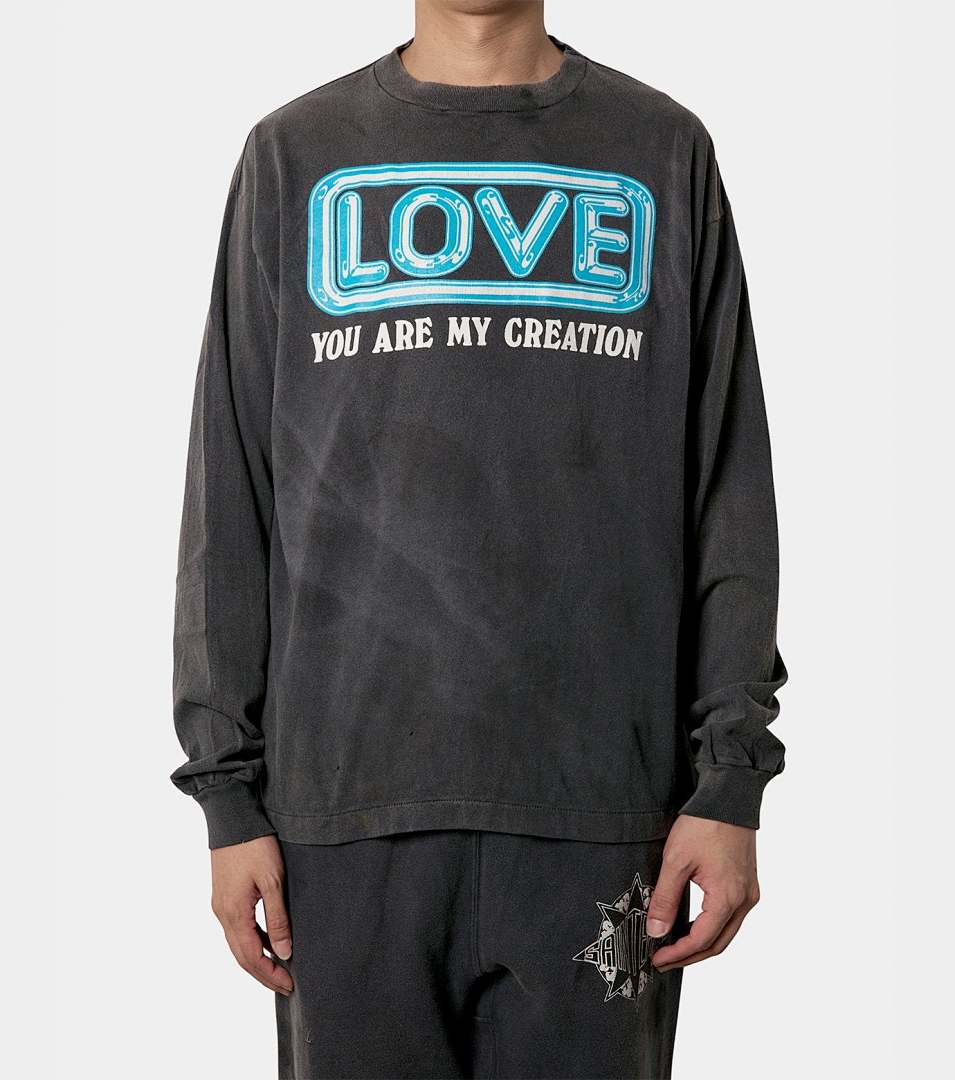 Saint Michael Love Patchwork Graphic Sweatshirt
