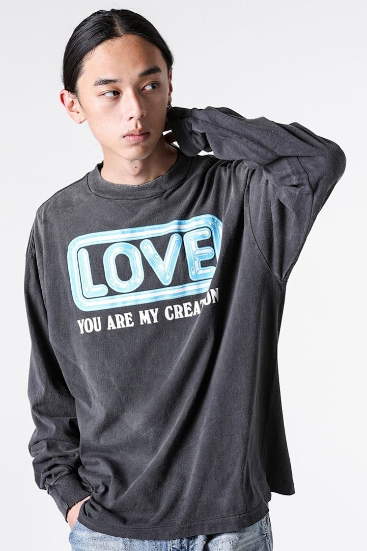 Saint Michael Love Patchwork Graphic Sweatshirt