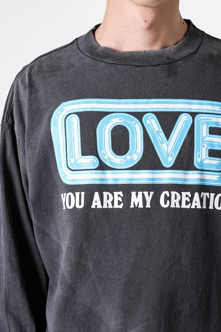 Saint Michael Love Patchwork Graphic Sweatshirt