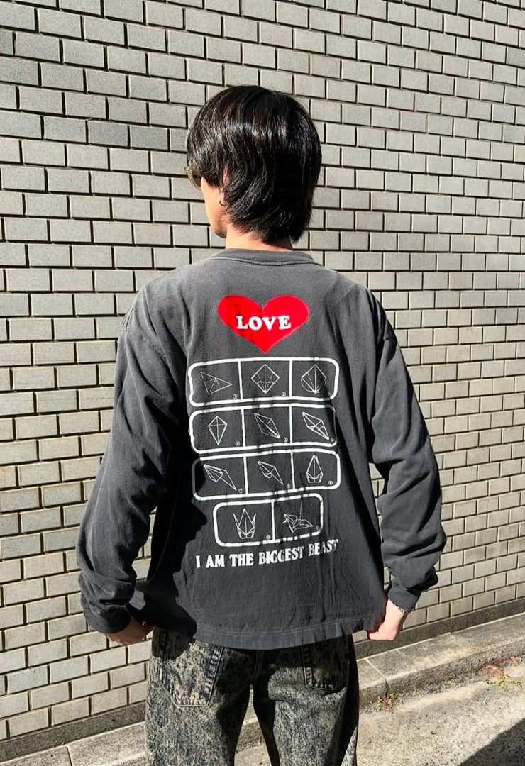 Saint Michael Love Patchwork Graphic Sweatshirt