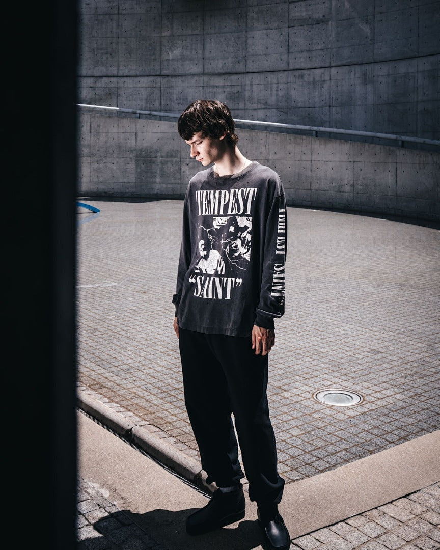 Saint Michael Tempest Graphic & Back Script Sweatshirt