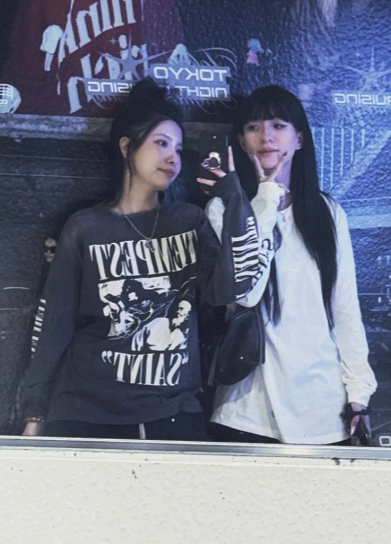 Saint Michael Tempest Graphic & Back Script Sweatshirt