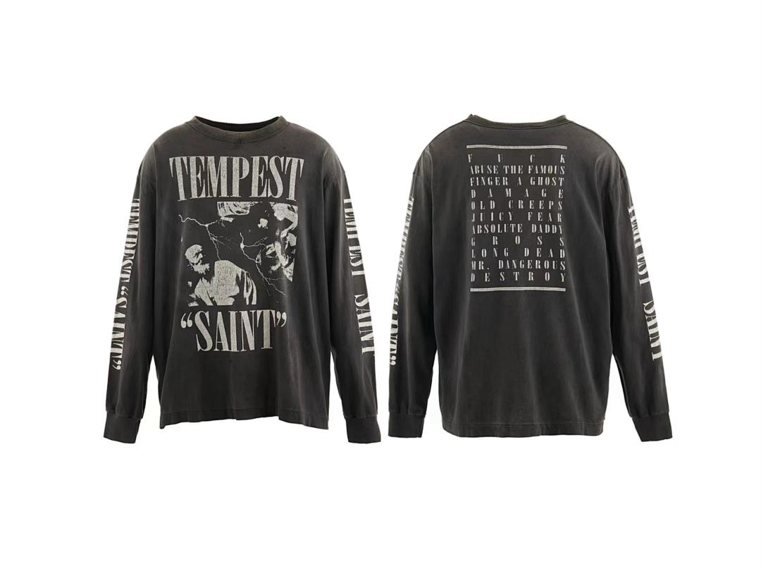Saint Michael Tempest Graphic & Back Script Sweatshirt