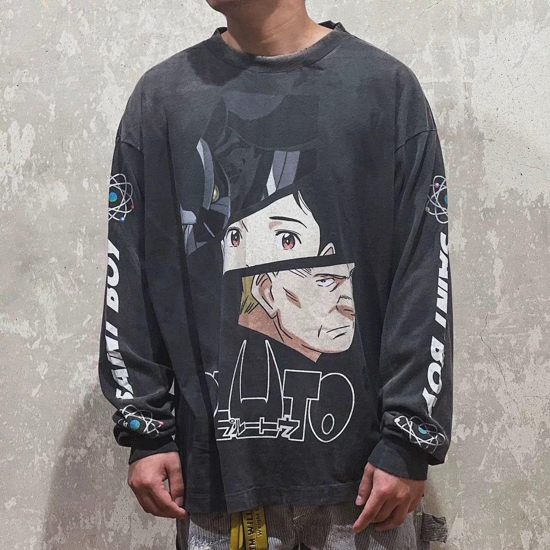 Saint Michael Character Artwork & Text Graphic Sweatshirt