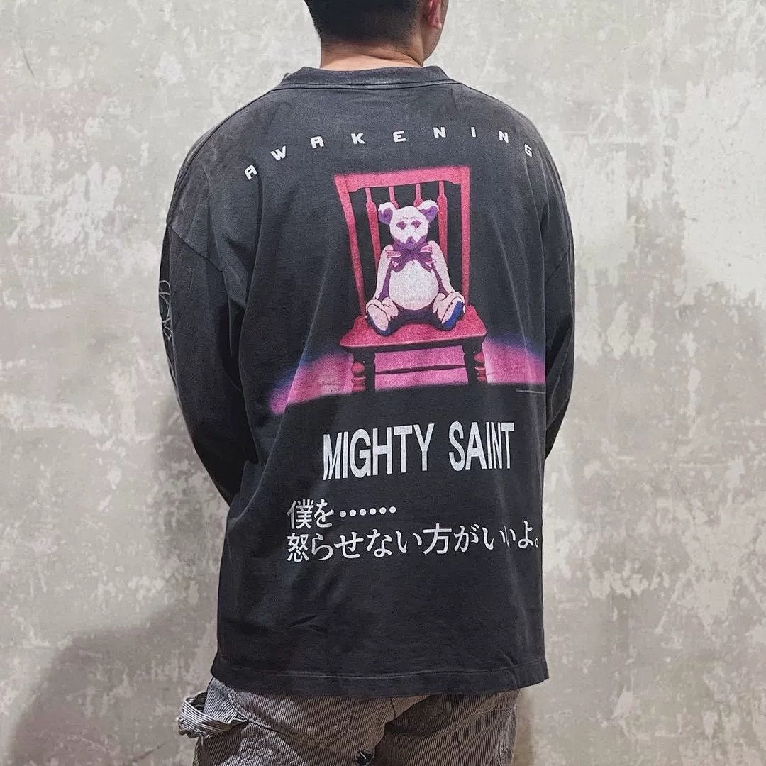 Saint Michael Character Artwork & Text Graphic Sweatshirt