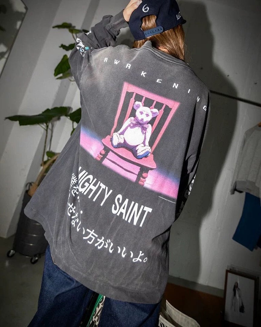 Saint Michael Character Artwork & Text Graphic Sweatshirt