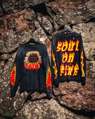 Saint Michael Soul On Fire Flame Sleeve Sweatshirt