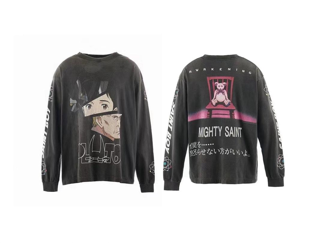 Saint Michael Character Artwork & Text Graphic Sweatshirt