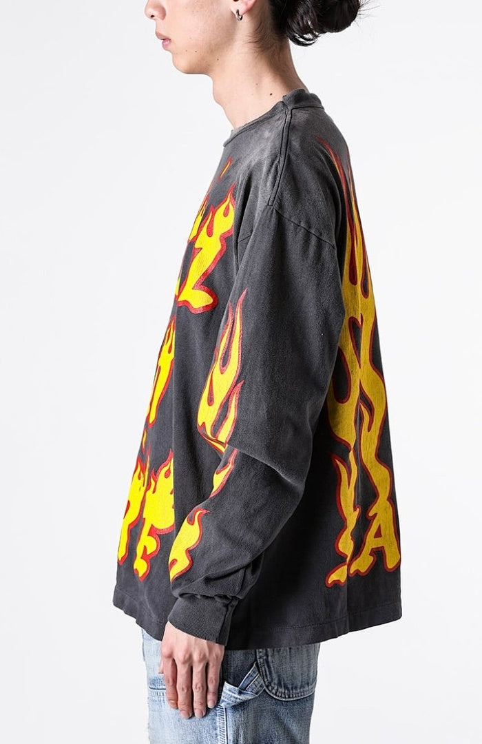Saint Michael Soul On Fire Flame Sleeve Sweatshirt