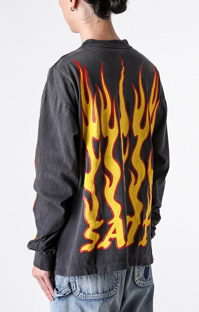 Saint Michael Soul On Fire Flame Sleeve Sweatshirt